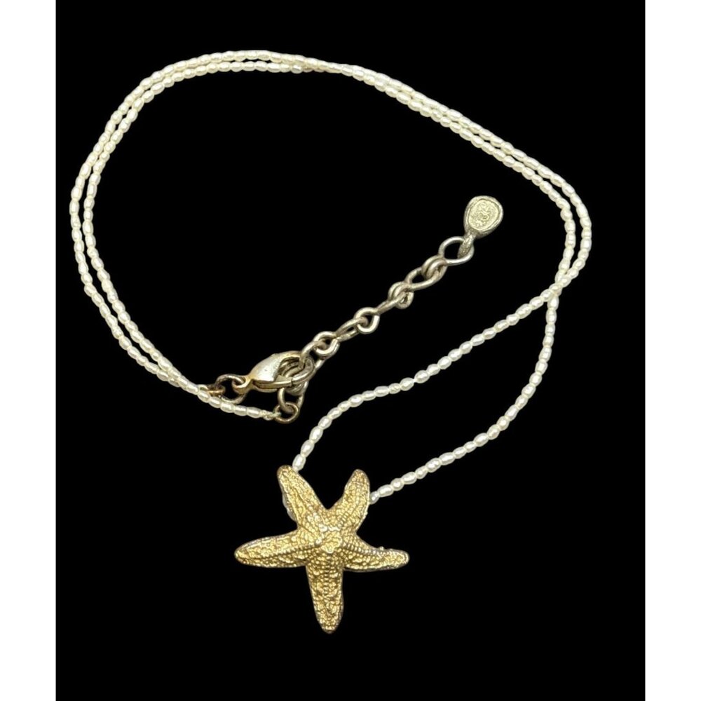 Michael Michaud Freshwater Pearl With Starfish Pendant Necklace
